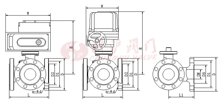 電動三通球閥結構圖