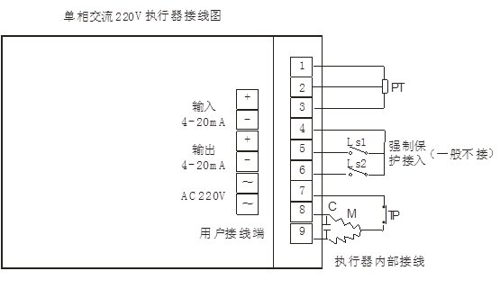 382數顯智能電動執行器接線圖