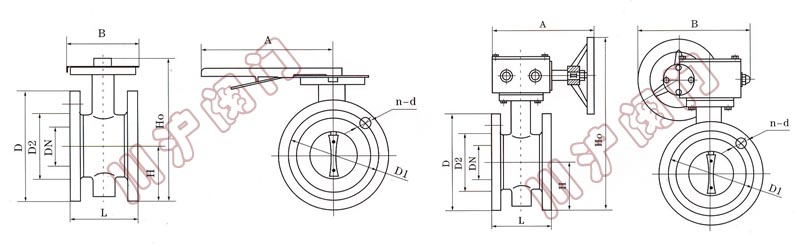 軟密封法蘭蝶閥結構圖