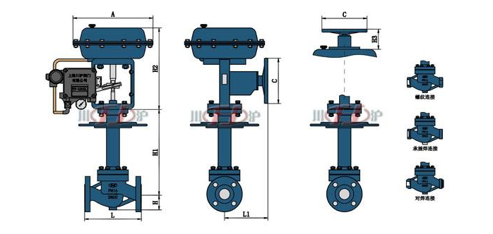 DWZJSP_氣動低溫調節閥結構圖