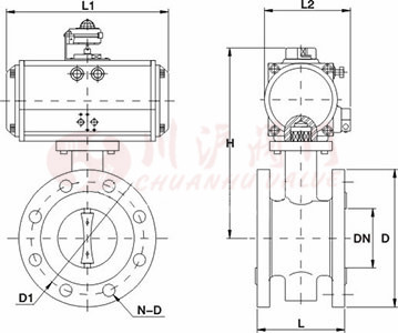 氣動開關(guān)蝶閥結(jié)構(gòu)圖