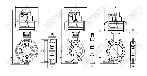 氣動調節蝶閥結構圖