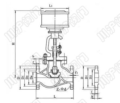 J641H_氣動法蘭截止閥結構圖