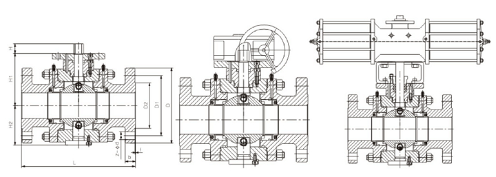 大通徑氣動高壓球閥結(jié)構(gòu)圖
