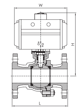 高平臺氣動球閥結構圖