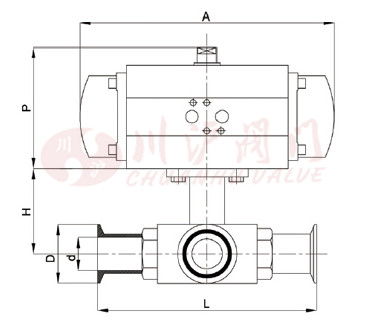 氣動三通衛生級球閥結構圖