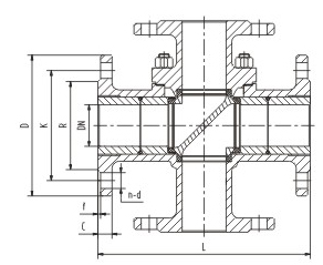 電動四通球閥結構圖
