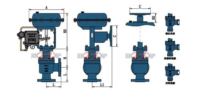 ZJSJ_氣動角型調節閥結構圖