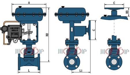 氣動隔膜調節閥結構圖